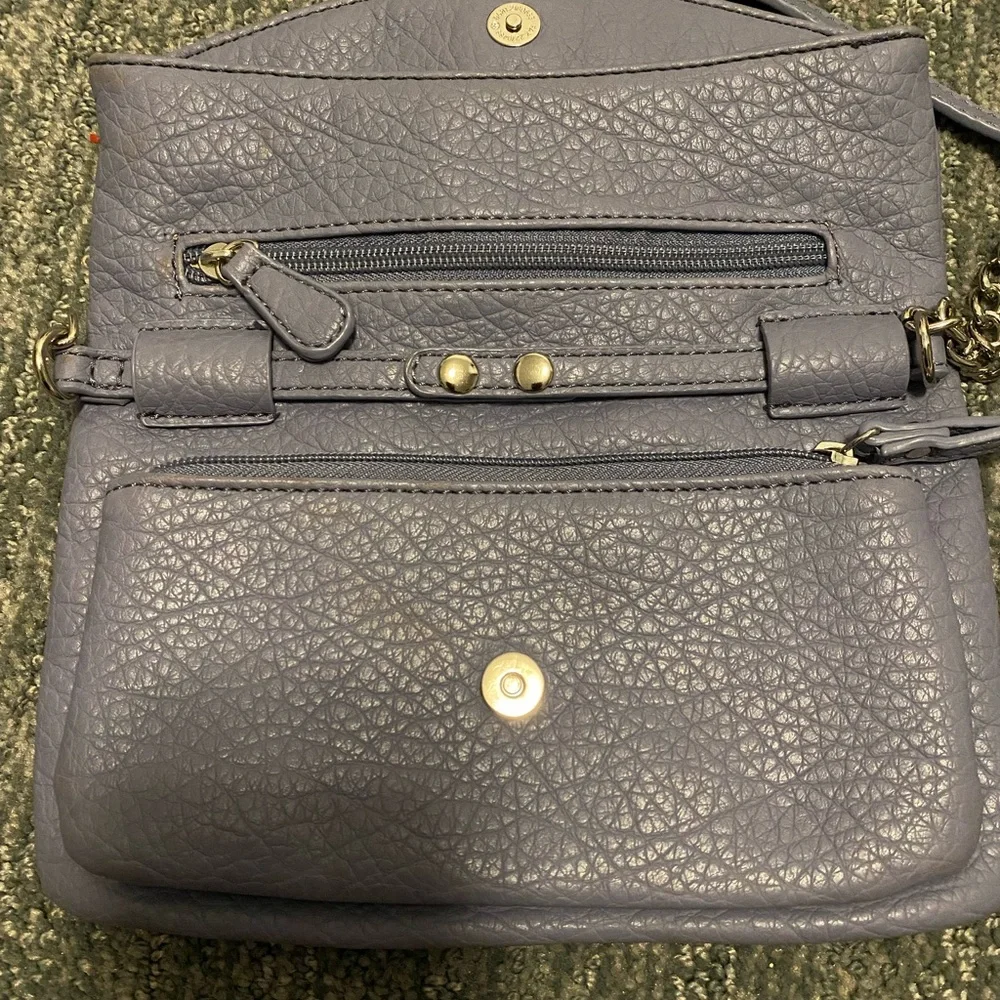 NINE WEST Gray Leather Crossbody Bag - Picture 3 of 4